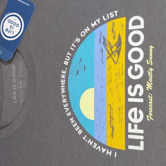 Life is Good XXL 'haven't been everywhere' Cool Tee NWT Beach - Picture 2 of 2